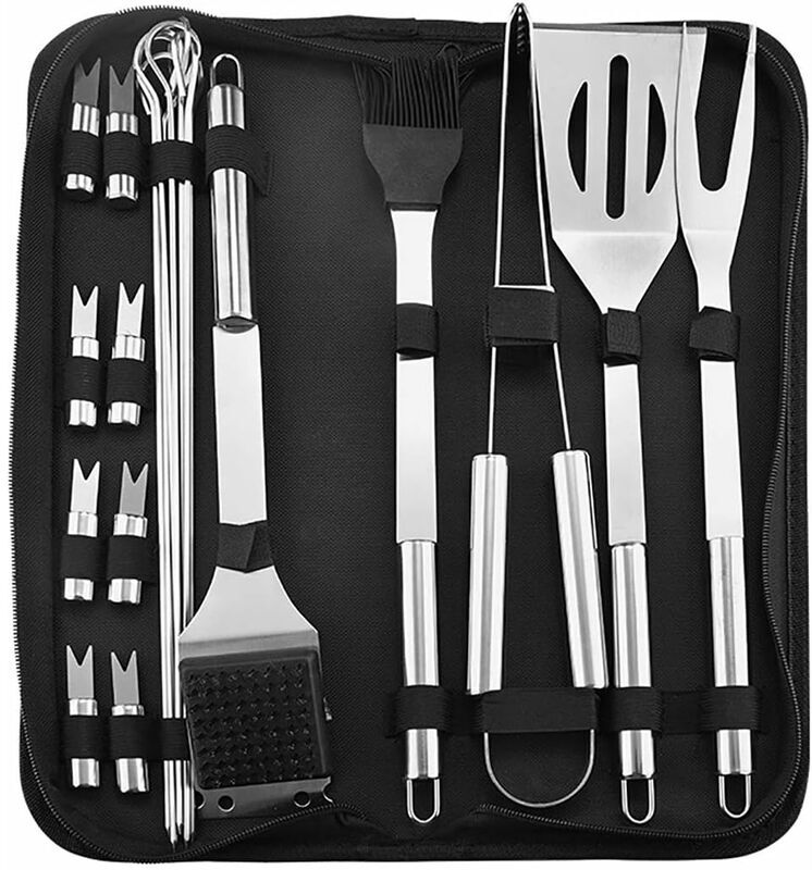 Bbq Tool Set, 20 Pieces Barbecue Utensils for Grilling, Stainless Steel bbq Accessories, Grill Tools for Outdoor Camping Garden bbq - Rhafayre