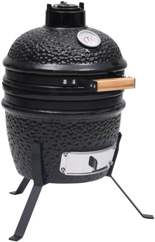 BERKFIELD HOME Royalton 2-in-1 Kamado Barbecue Grill Smoker Ceramic 56 cm Black