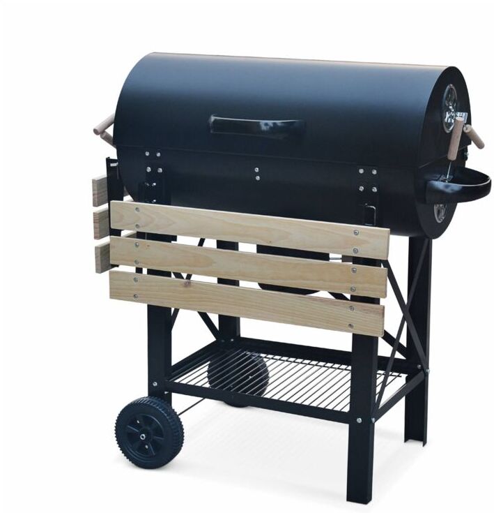 SWEEEK American-style charcoal smoker barbecue, 114x75x98cm - Serge - Black