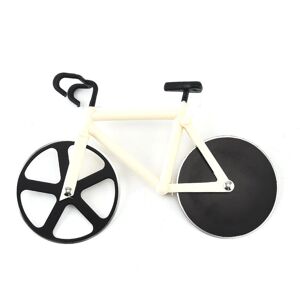 2pcs Pizza Cutter, Non-Stick Stainless Steel Pizza Wheel Bicycle, Ideal Decoration and Gift, 19cm, White - Rhafayre