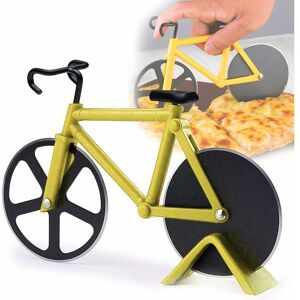 RHAFAYRE 2pcs Pizza Cutter, Non-Stick Stainless Steel Pizza Wheel Bicycle, Ideal Decoration and Gift, 19cm, Yellow