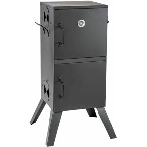 Tectake - Smoker with temperature display - bbq smoker, barbecue smoker, smoker grill - black