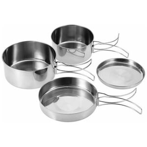 ORCHIDÉE 4 Piece Portable Outdoor Stainless Steel Pot Pan Tray