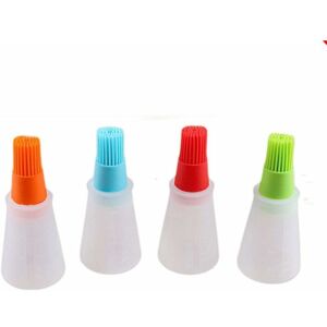 TINOR 4 Pieces Silicone Oil Bottle with Brush, Pastry Brushes, bbq Brush, Silicone Oil Brush Bottle for Kitchen, Baking, bbq