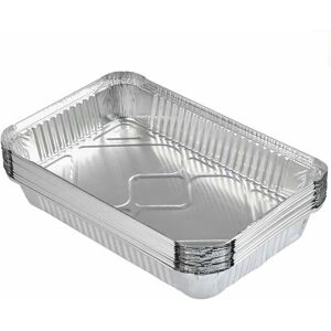 GROOFOO 50pcs Aluminum Foil Trays bbq Accessory for Cooking, Roasting, Baking, Freezing and Storage Large Aluminum Foil Food Containers 31cm x 21cm x 5cm