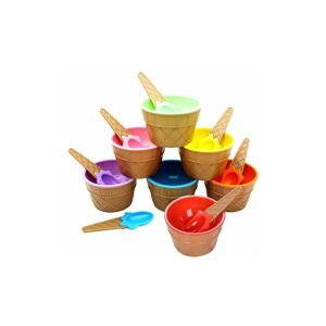NEIGE 7 Pieces Kids Ice Cream Cups Reusable Scoop Dessert Supplies