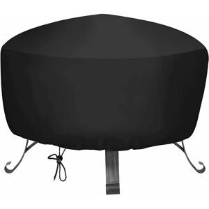 ALWAYSH Bbq Fire Pit Cover, Round Fire Pit Cover with Drawstring, Waterproof Oxford Cloth Fire Pit Cover, Garden Furniture Cover, Stove Protector Cover