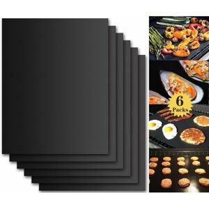 DENUOTOP Bbq Baking Mat, Set of 6 bbq and Oven Baking Sheet - 4033cm 0.2MM bbq Non-Stick and Reusable Baking Sheets for Gas, Charcoal or Electric Grills