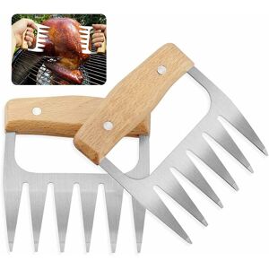 TINOR BBQ Bear Claws, Meat Claws, BBQ Bear Claws, Stainless Steel Meat Claw, BBQ Meat Handler Forks, Pulled Pork Shredder Claws（2 Pieces）