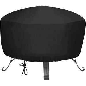 Groofoo - bbq Fire Pit Cover, Round Fire Pit Cover with Drawstring, Waterproof Oxford Cloth Fire Pit Cover, Garden Furniture Cover, Stove Protector