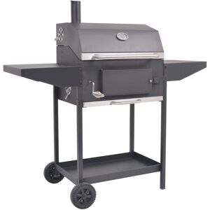 Bbq Offset Charcoal Smoker and Grill by Symple Stuff Black