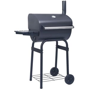 Hommoo - Charcoal bbq Grill Smoker with Bottom Shelf Black