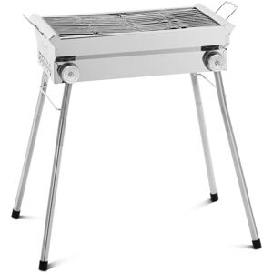 Royal Catering - Charcoal grill - with shelf and folding grill - 43 x 25 cm - stainless steel / galvanised steel Folding barbecue Stand grill