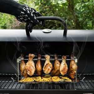 LANGRAY Chicken Drumstick Rack with Space for 14 Thighs, Chicken Rack, Chicken Thigh Rack, bbq Chicken Rack, Barbecue Grilling Rack for Chicken Thigh