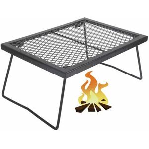 LUNE Collapsible Campfire bbq Grill - Portable Camping Grill Over Fire Heavy Duty Steel Charcoal Grill (43cm x 31cm)