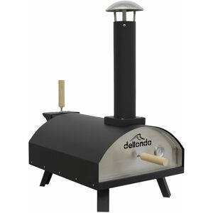 Dellonda Wood Fired 14 Pizza & Smoking Oven Black Stainless Steel DG10 - Sealey