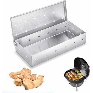 DENUOTOP Smoker, Stainless Steel bbq Smoker, Aroma When Cooking Smoker for Balls, Charcoal and Gas Grill Heavy-Duty Grill Accessories Incense Box - 22 9.5 4cm