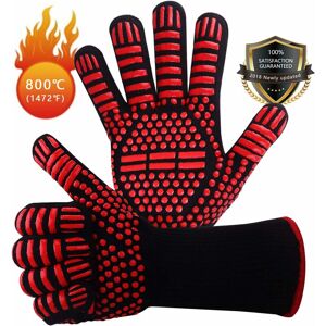 LANGRAY EN407 Non-slip Silicone Barbecue Gloves for Barbecue, Oven, Oven, Heat Resistant Cooking Gloves, Chimney gloves, Chimney gloves, Chimney gloves up to
