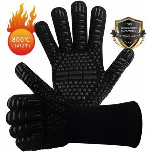 Groofoo - EN407 Non-Slip Silicone bbq Gloves for Barbecue, Oven, Oven, Heat Resistant Baking Gloves, Fireplace Gloves, Fireplace Gloves, Fireplace