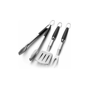 Orchidée - Extra Thick Stainless Steel bbq Utensil Set, 3 Piece Spatula, Fork, Tongs