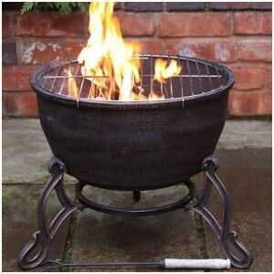 Gardeco - Elidir Big Fire Bowl Cast Iron Fire Pit & bbq Grill Camping Wood Burner