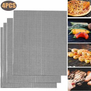 Grill mat, barbecue mat, reusable grill mat, black, 42x36 cm (4 pieces) Denuotop