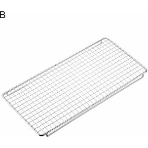 Groofoo - Stainless Steel bbq Grill Mat Mesh Oven Net Kebab Barbecue Rack Baking Tray b