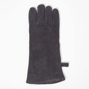 Homescapes - Large Black Leather bbq Glove - Black - Black - Black