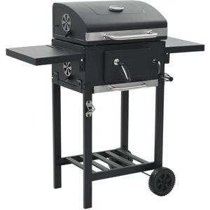 Charcoal-Fueled bbq Grill with Bottom Shelf Black - Hommoo