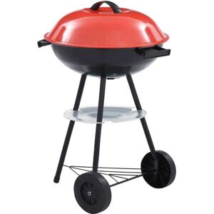 Portable xxl Charcoal Kettle bbq Grill with Wheels 44 cm - Hommoo