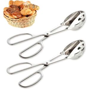 LANGRAY Kitchen Tongs, Double-Sided Hollow Clip Stainless Steel bbq Tongs, Kitchen Utensils Hotel Buffet Tongs Food Clip Satisfies Most Restaurants,