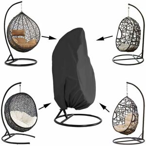 LANGRAY Garden Hanging Chair Cover Rattan Wicker Waterproof Hanging Chair Cover Egg Protective Cover Chair Water and Dust Resistant - 190 X115cm (Black)