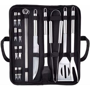 LangRay Grill Cutlery Set, 18 Piece Grill Tool Set, BBQ Grill Cutlery Tool Set Grill Set, Grill Spatula, Grill Brush, Grill Skewers, Meat Fork