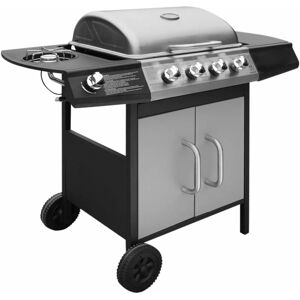 BERKFIELD HOME Mayfair Gas Barbecue Grill 4+1 Cooking Zone Black and Silver