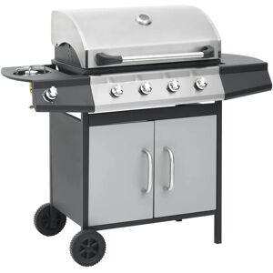 BERKFIELD HOME Mayfair Gas Barbecue Grill 4+1 Cooking Zone Steel & Stainless Steel