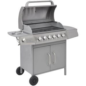 BERKFIELD HOME Mayfair Gas Barbecue Grill 6+1 Cooking Zone Silver