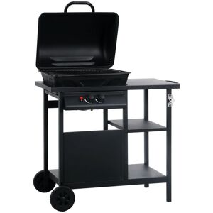 BERKFIELD HOME Mayfair Gas bbq Grill with 3-layer Side Table Black