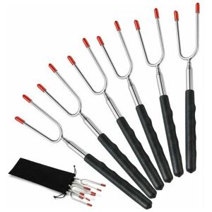 LUNE Moon6PCS Barbecue Forks, 85CM Telescopic Skewers for Marshmallow Rtie & Hot Dog