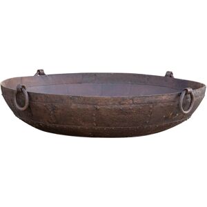 Biscottini - Garden Brazier Barbecue Outdoor Wood Burner Poker Wood Holder Old Rustic Wrought Iron Container