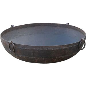 Biscottini - Garden Brazier Barbecue Outdoor Wood Burner Poker Wood Holder Old Rustic Wrought Iron Container