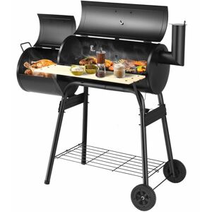 COSTWAY Outdoor bbq Grill Charcoal Barbecue Steel Pit Patio Backyard Meat Cooker Smoker