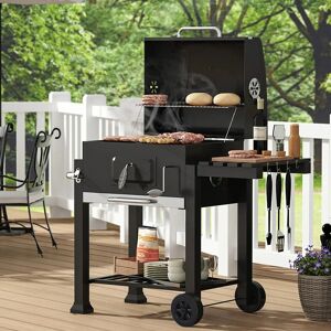 Warmiehomy - Outdoor Charcoal bbq Grill with Portable Trolley Garden Grill