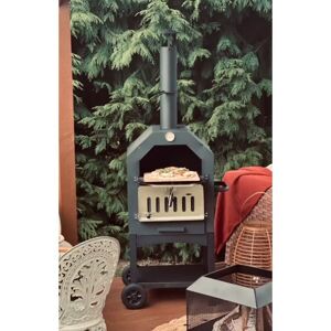 UNIQUEHOMEFURNITURE Outdoor Pizza Oven Garden bbq Smoker Bake Bread Heater Stone Patio Chimney Grill