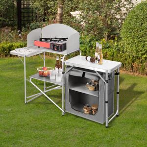 Livingandhome - Outdoor Protable Camp Kitchen with Zippered Storage