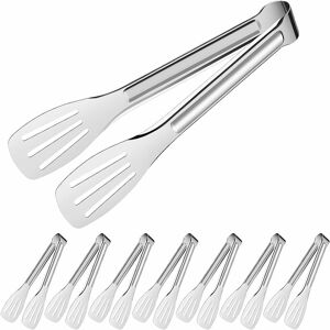 MUMU Pieces Serving Tongs, 7 Inch Kitchen Tongs, bbq Tongs, Stainless Steel Salad Tongs for Kitchen, Cooking, Roasting, Buffet, Salad, Grilling, Grilling