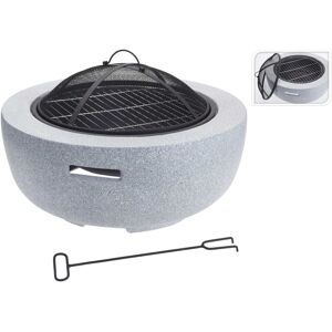 Berkfield Home - ProGarden Fire Bowl with bbq Rack Round Light Grey 60x25 cm