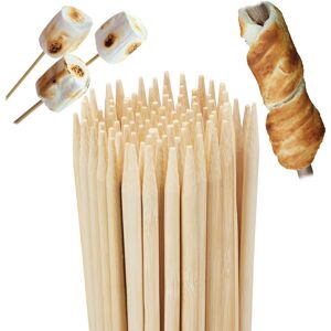 Bamboo Barbecue Skewers, Set of 100, For Bonfires and Marshmallows, Universal, 90 cm Long, Natural - Relaxdays