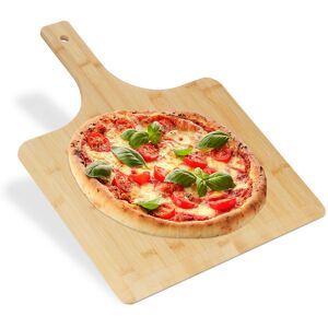 Pizza Tray, xxl, Size 50x38 cm, Square, Shovel, Spatula, Bamboo Wood, Bread, Baker, Tool, Paddle, Natural - Relaxdays