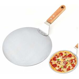 Stainless Steel Pizza Peel 43.5 x 25.5 cm with Wooden Handle for Baking Homemade Pizzas and Cakes - Rose