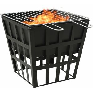 Berkfield Home - Royalton 2-in-1 Fire Pit and bbq 34x34x48 cm Steel